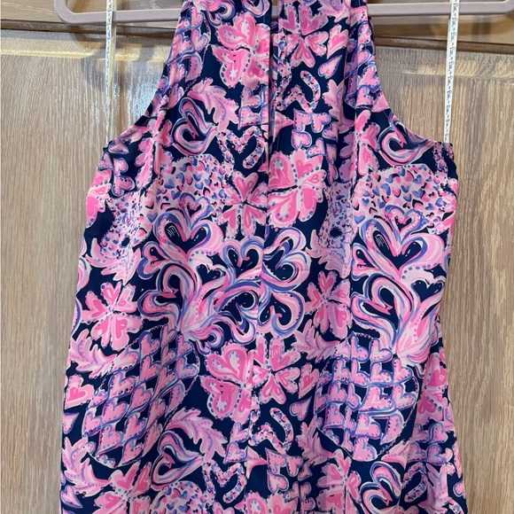 Lilly Pulitzer Pink and Navy Pearl-Embellished Top size S - Picture 2 of 5